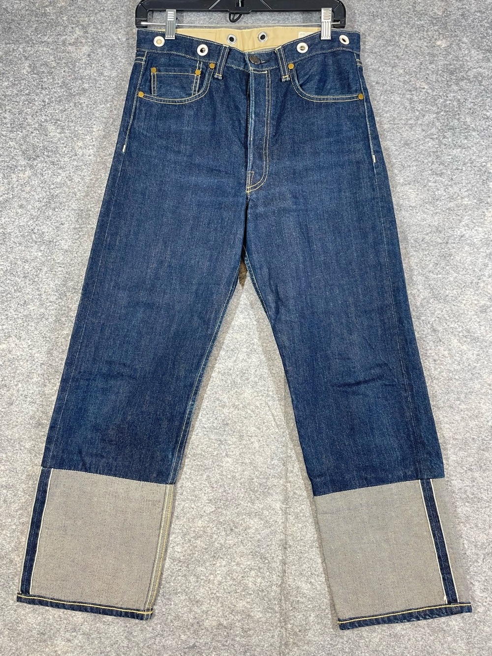Rag & Bone Dark Blue Straight Leg Folded Hem Denim Jeans Size 27 Y2K Minimalist
